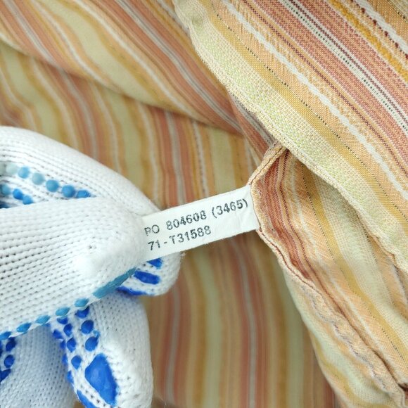 Tommy Bahama Button Shirt Mens XL Orange 100% Silk Pocket Short Sleeve Striped - Picture 9 of 10